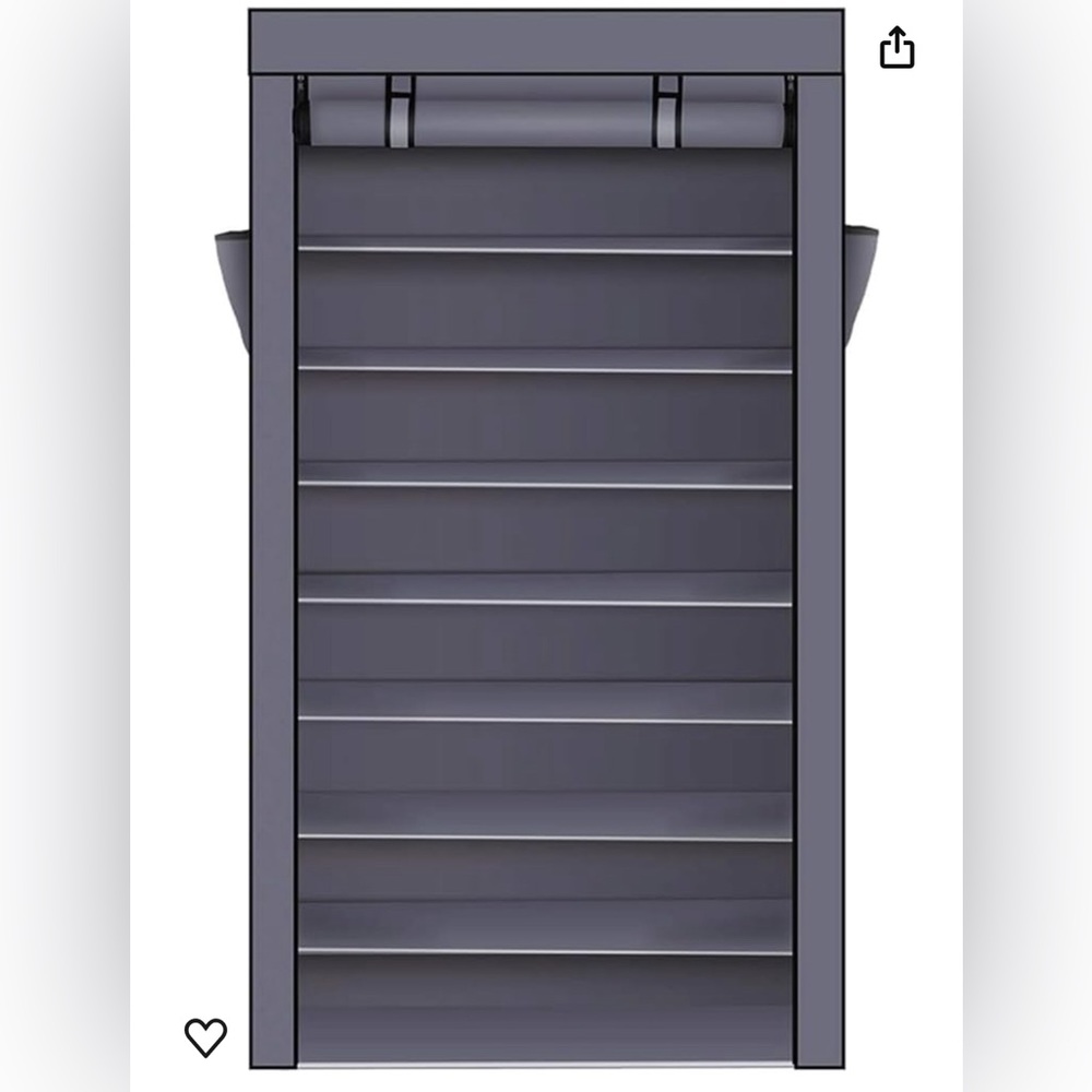 AOKLEY 10 Tiers Shoe Rack Free Standing w/Cover Large Capacity Shoe Cabinet.